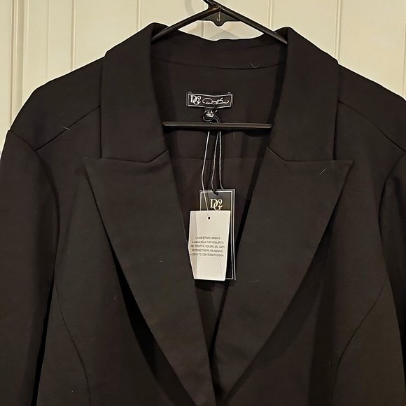 DG2 DIANE GILMAN Black Blazer Gabardine Business Career Jacket NEW NWT Sz 2X - Picture 4 of 13